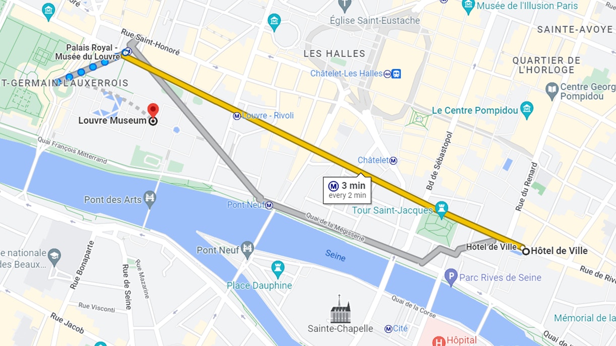 Localização do Museu do Louvre