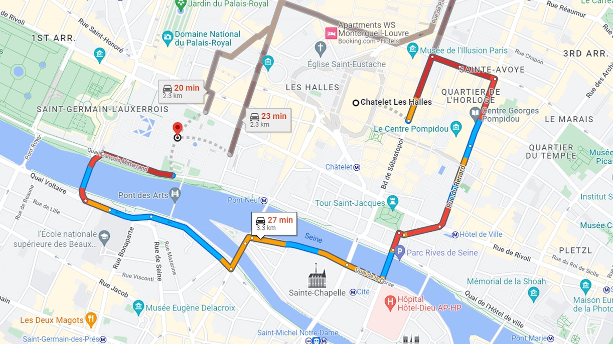 Localização do Museu do Louvre