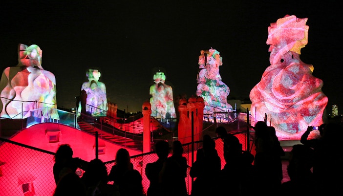 barcelona at night - casa mila