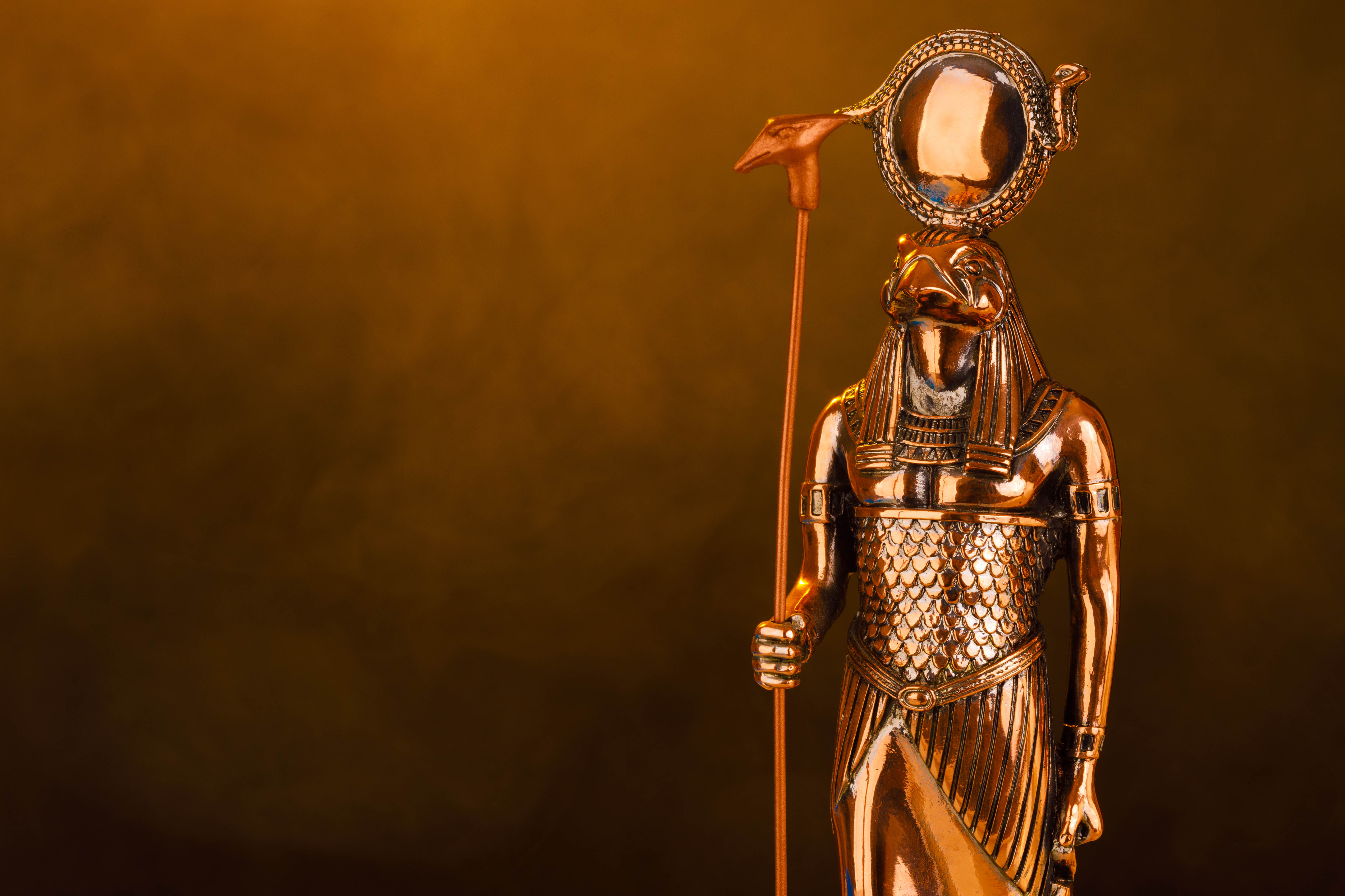 Ancient Egyptian artifacts display at Barcelona Egyptian Museum.