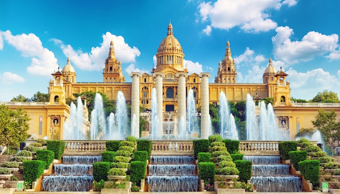 Visitors at the National Art Museum of Catalonia, part of the Barcelona All Inclusive Card experience.