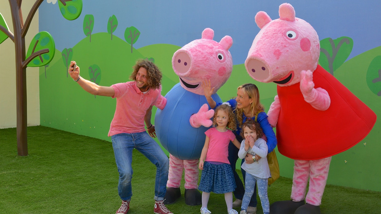 Family at Peppa Pig World in London