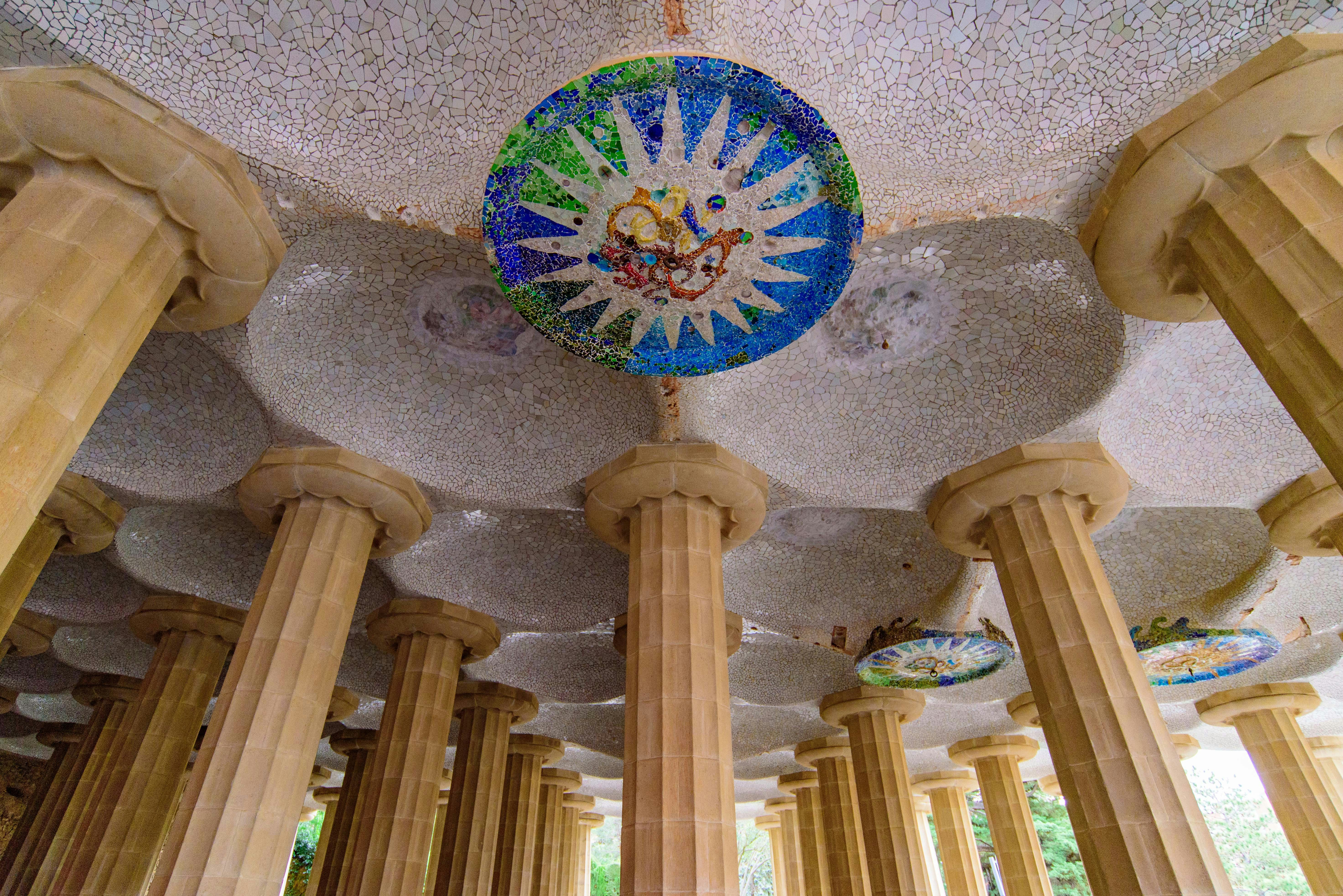Hypostyle Room at park Guell, Barcelona.
