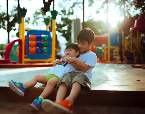 Visitors enjoying a photo booth at Genting SkyWorlds Theme Park, Malaysia.