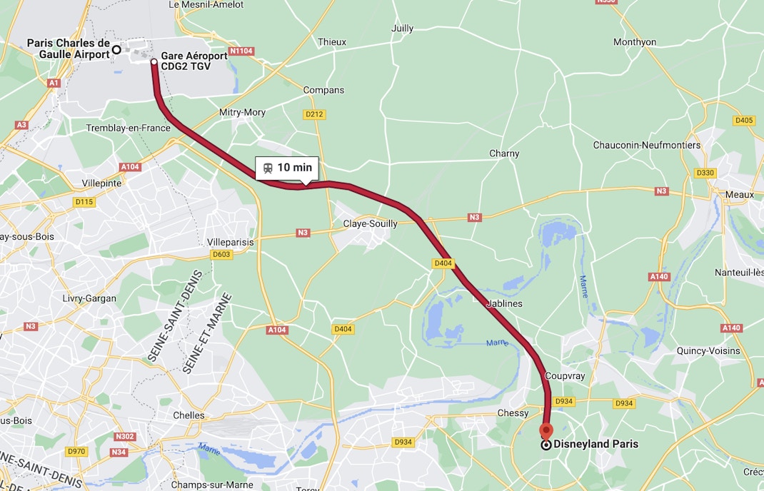 Disneyland Paris Directions - By Train