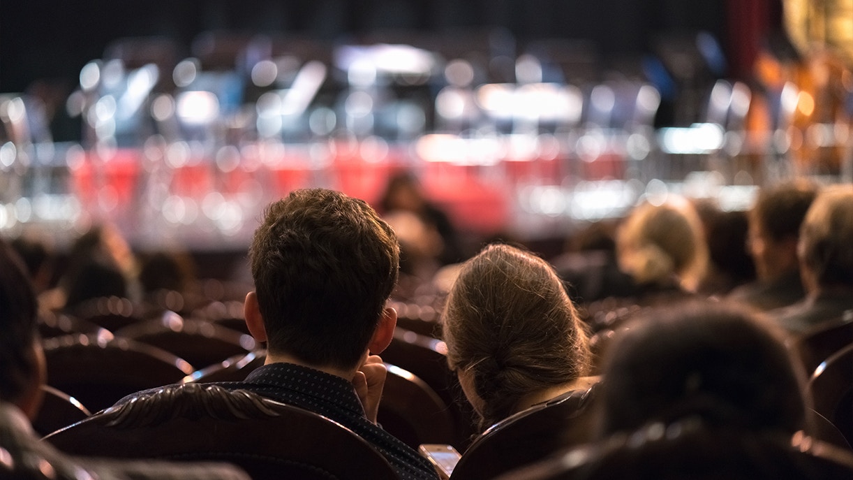 Zuschauer im Victoria Palace Theatre London Vereinigtes Königreich