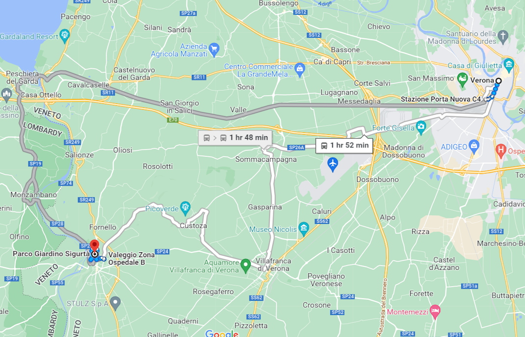 Parco Sigurtà location bus