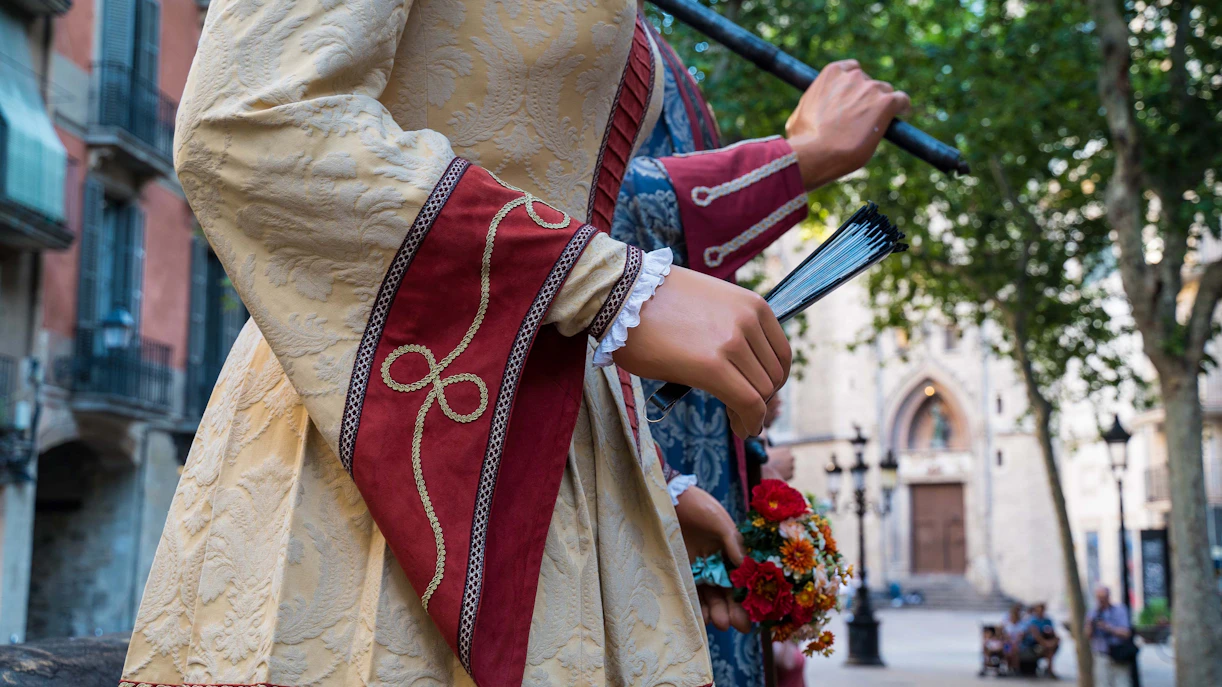 Traditional costumes at Placa de la Vila de Gracia, Barcelona.