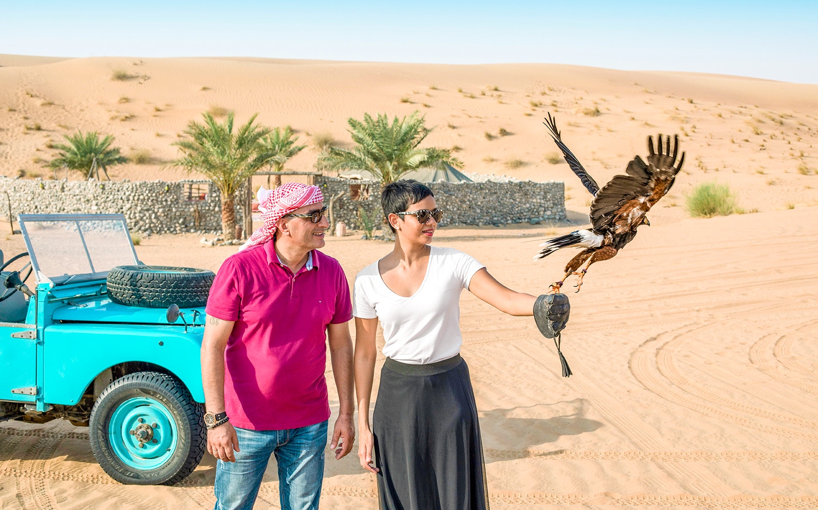 Bedouin breakfast setup by Love Lakes during Dubai Desert Nature Safari.