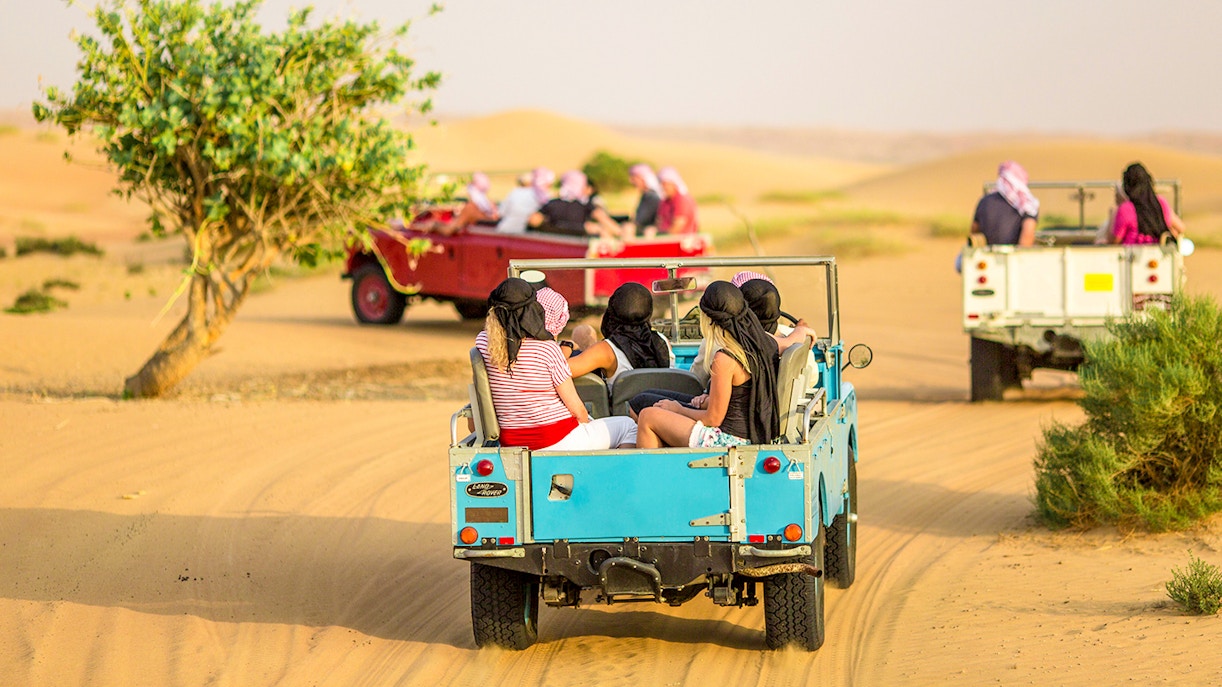 Bedouin breakfast setup by Love Lakes during Dubai Desert Nature Safari.
