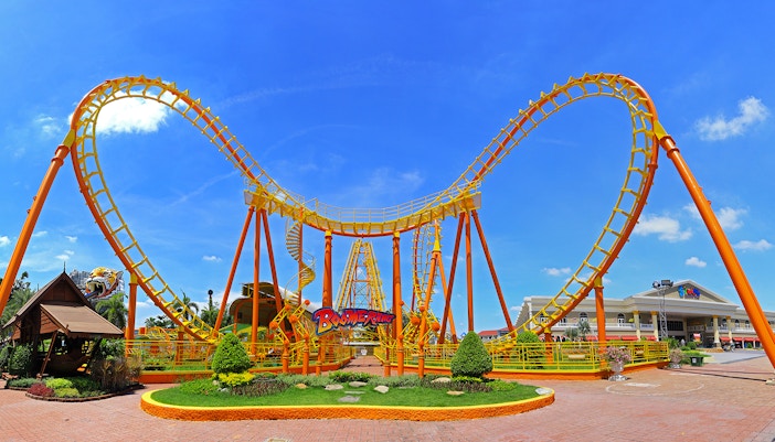 Siam Amazing Park water slide and pool in Bangkok, Thailand.