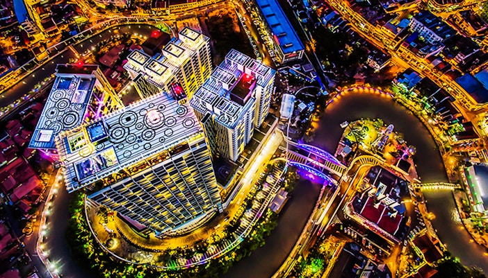 The Shore Sky Tower at night