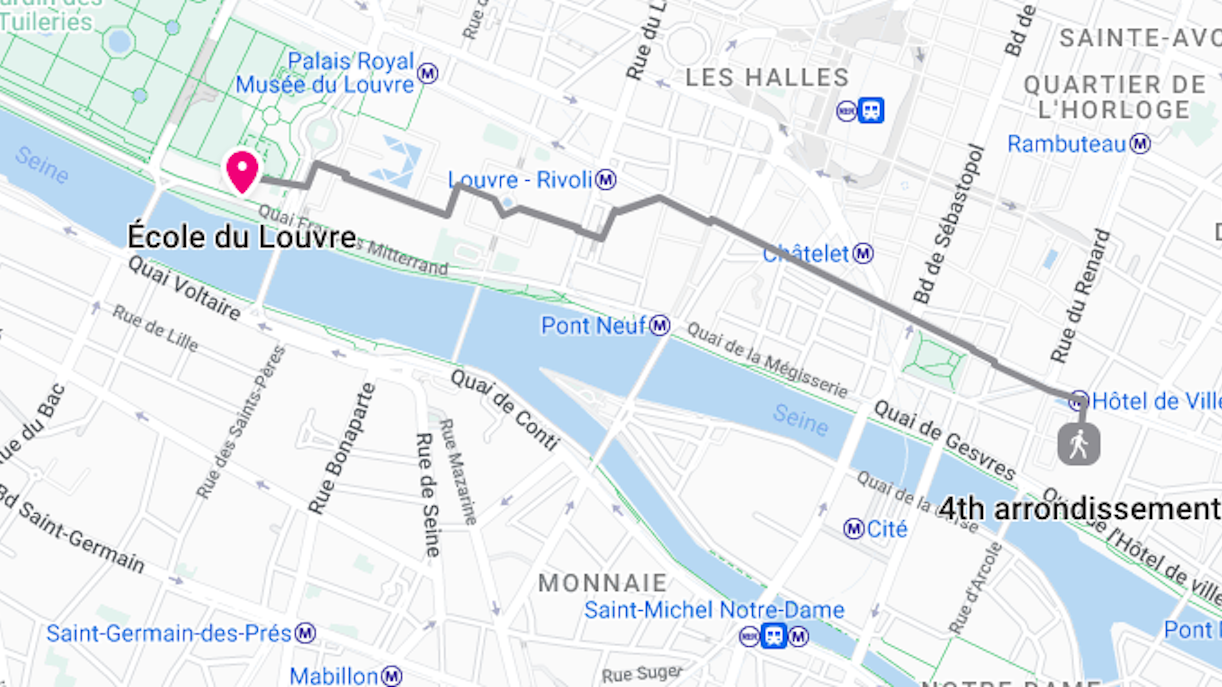 Localização do Museu do Louvre