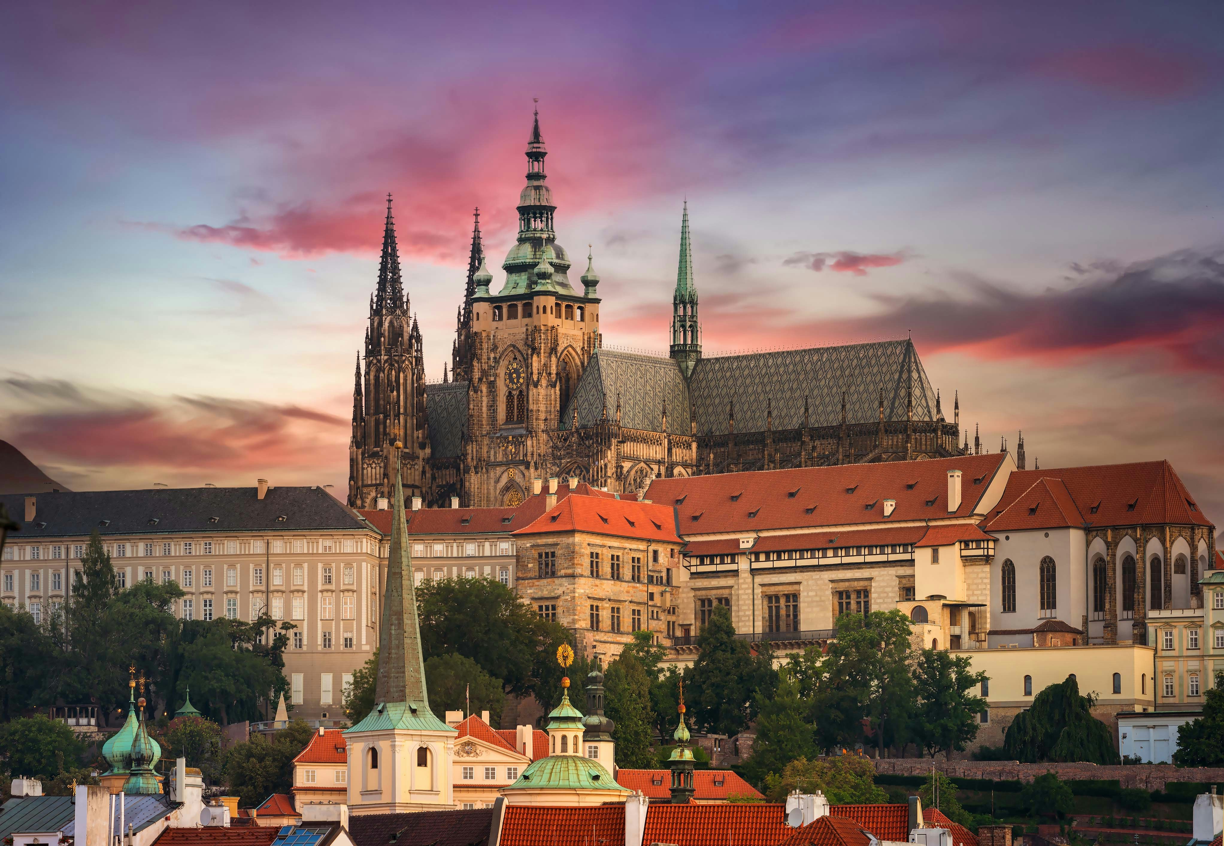 Prague Castle at sunset