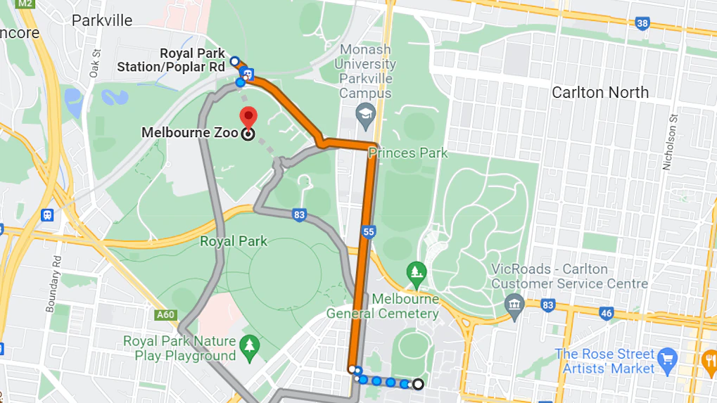 melbourne zoo directions | how to get to melbourne zoo by bus