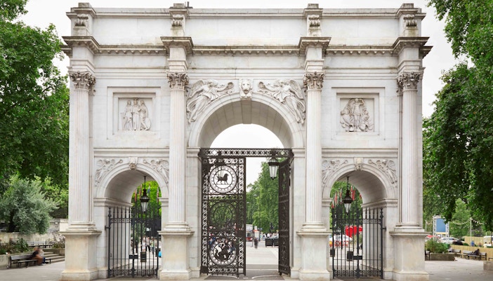 Marble Arch in London on the Hop-on Hop-off Red Shuttle Route.