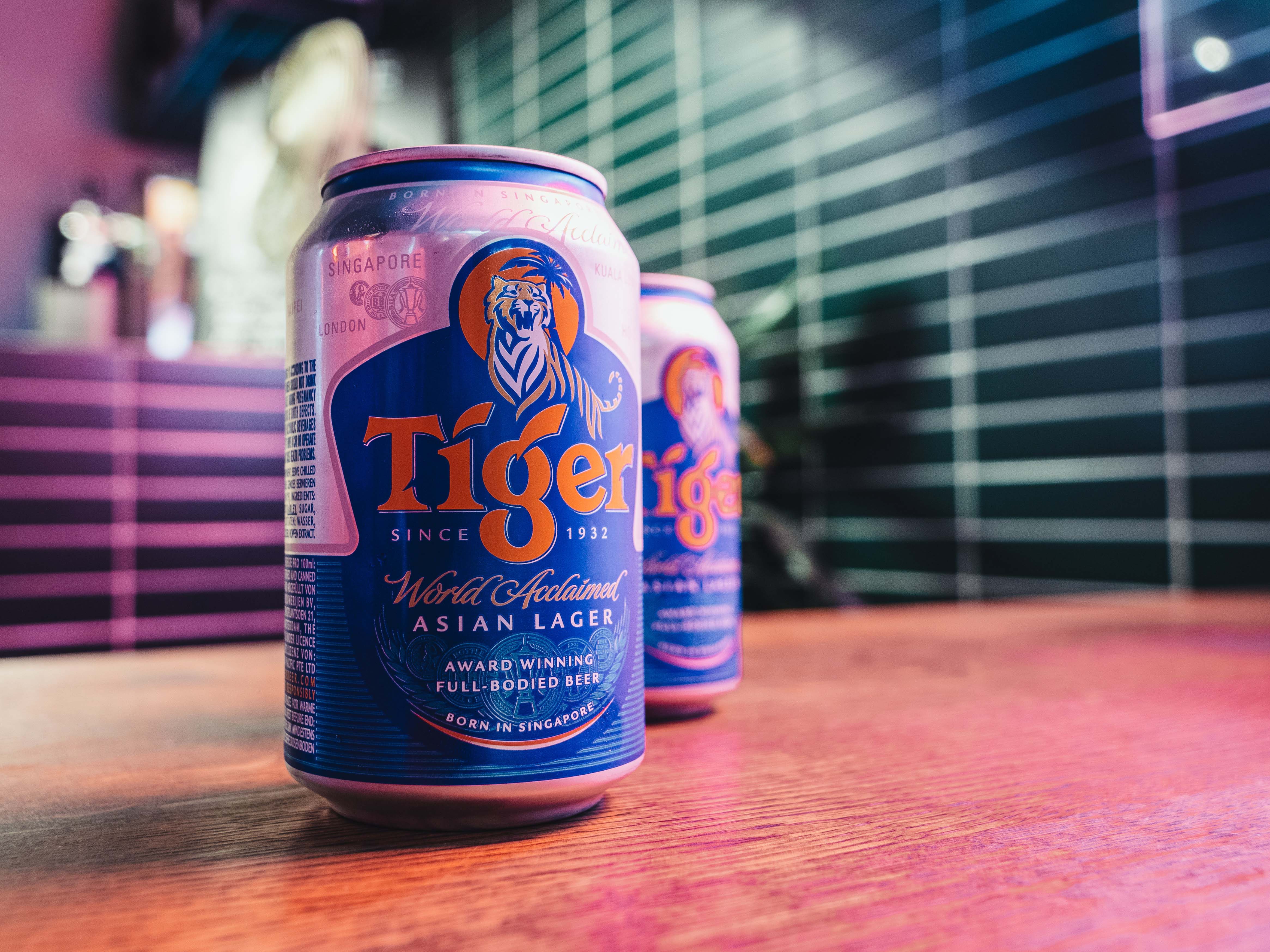singapore street food - Tiger Beer