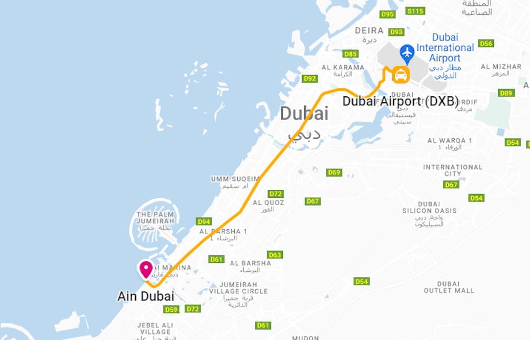 Ain Dubai Location Car