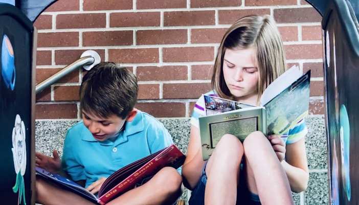 Children reading books