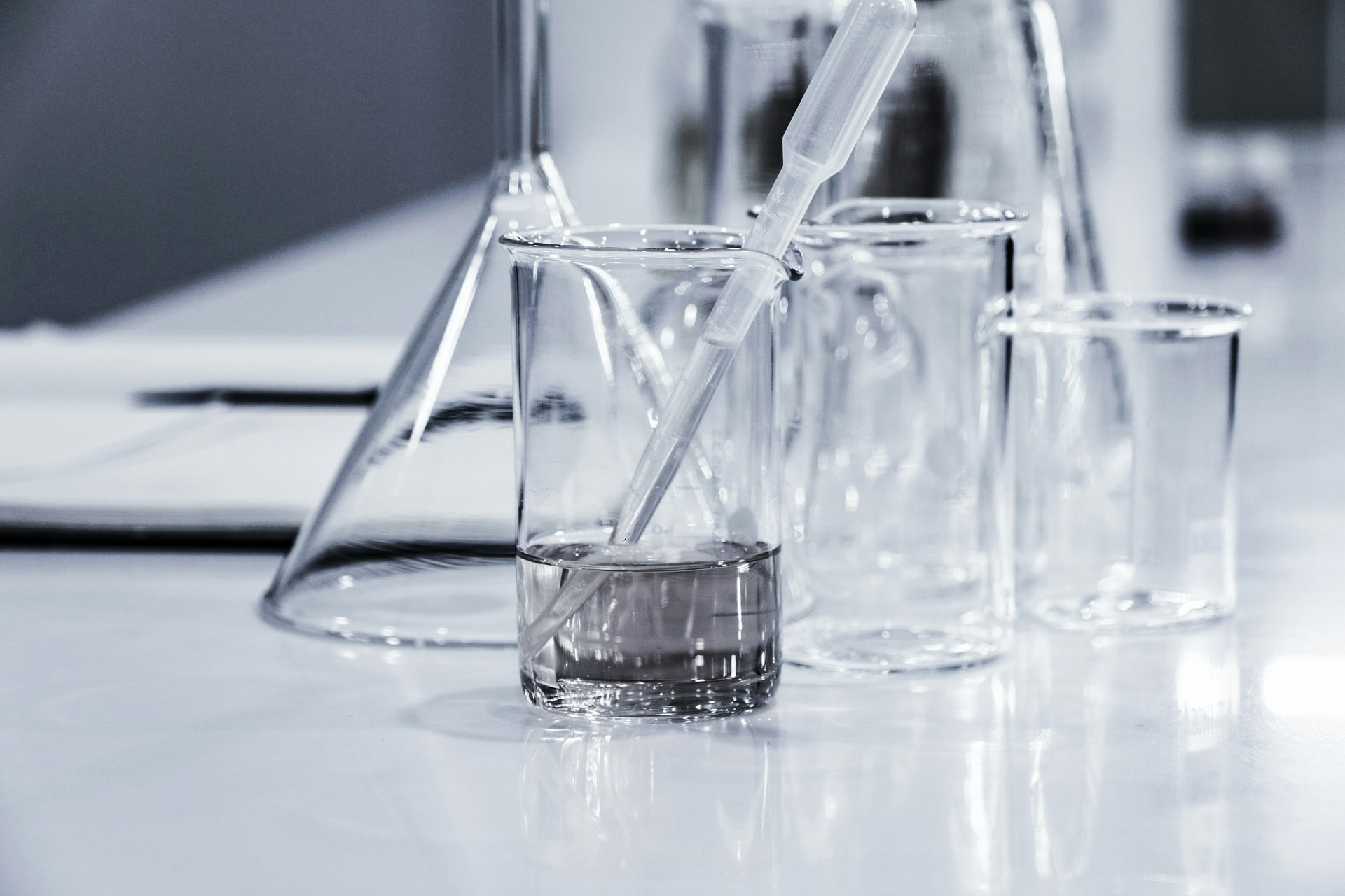 Laboratory glassware with pipette in a science lab, Smart Barcelona tour.