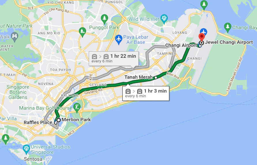 getting to jewel changi location