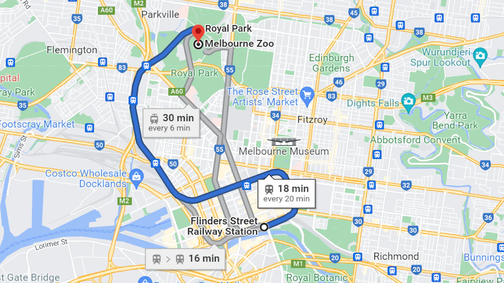 melbourne zoo directions | how to get to melbourne zoo by train