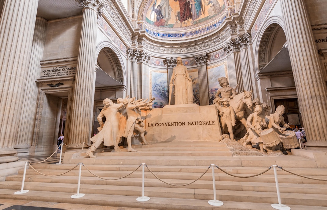 Pantheon in Paris with tourists entering through skip-the-line access.