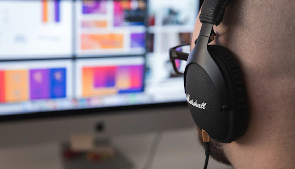 Person listening to a podcast