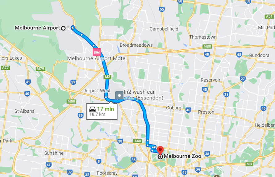 melbourne zoo directions | how to get to melbourne zoo by car