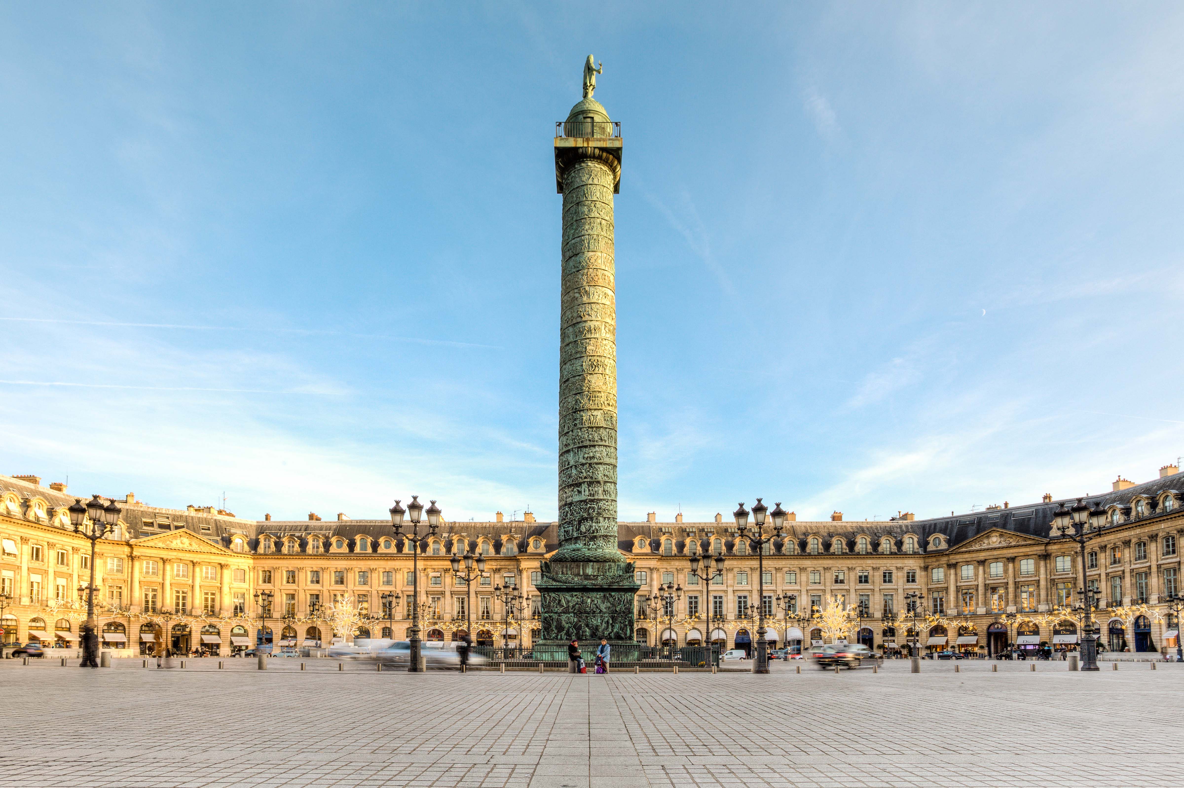 Place Vendôme in Paris with the Vendôme Column in the center.