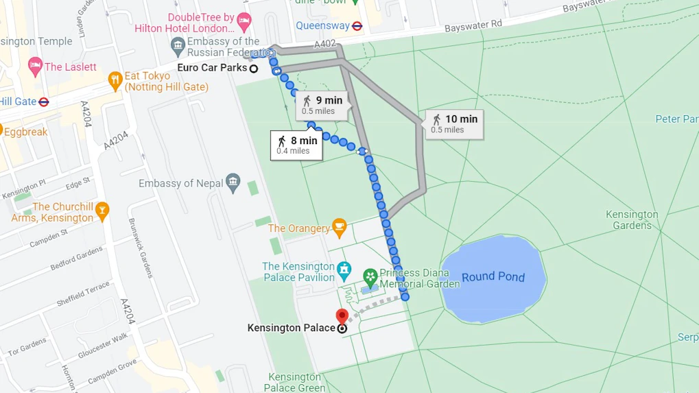 Euro Car Parks to Kensington Palace