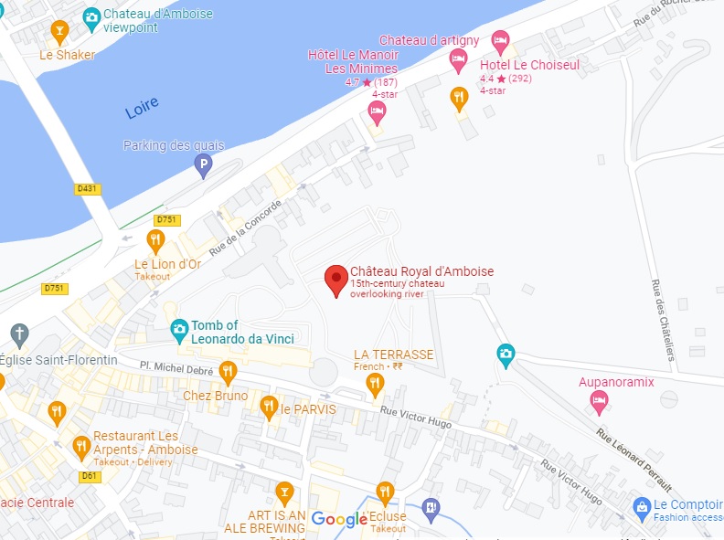 Castello di Amboise biglietti mappa