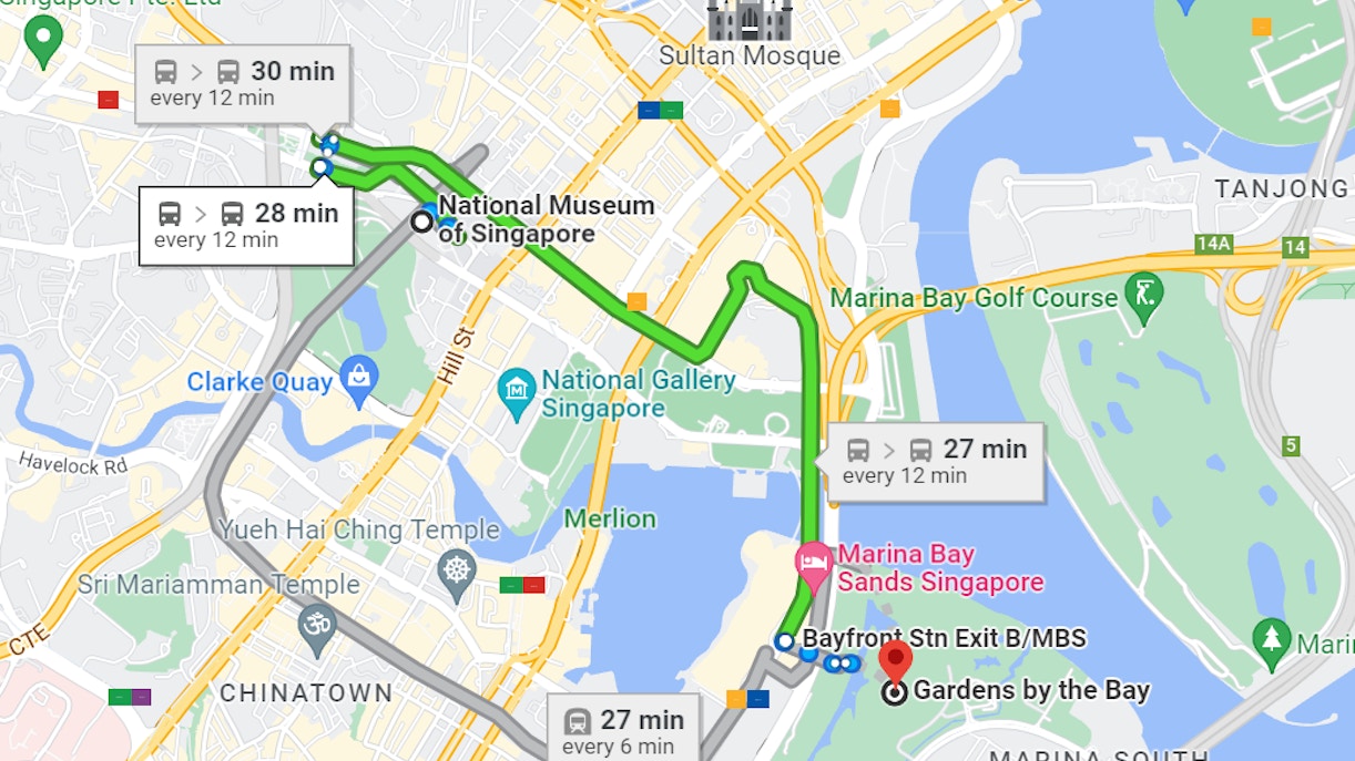 gardens by the bay location directions