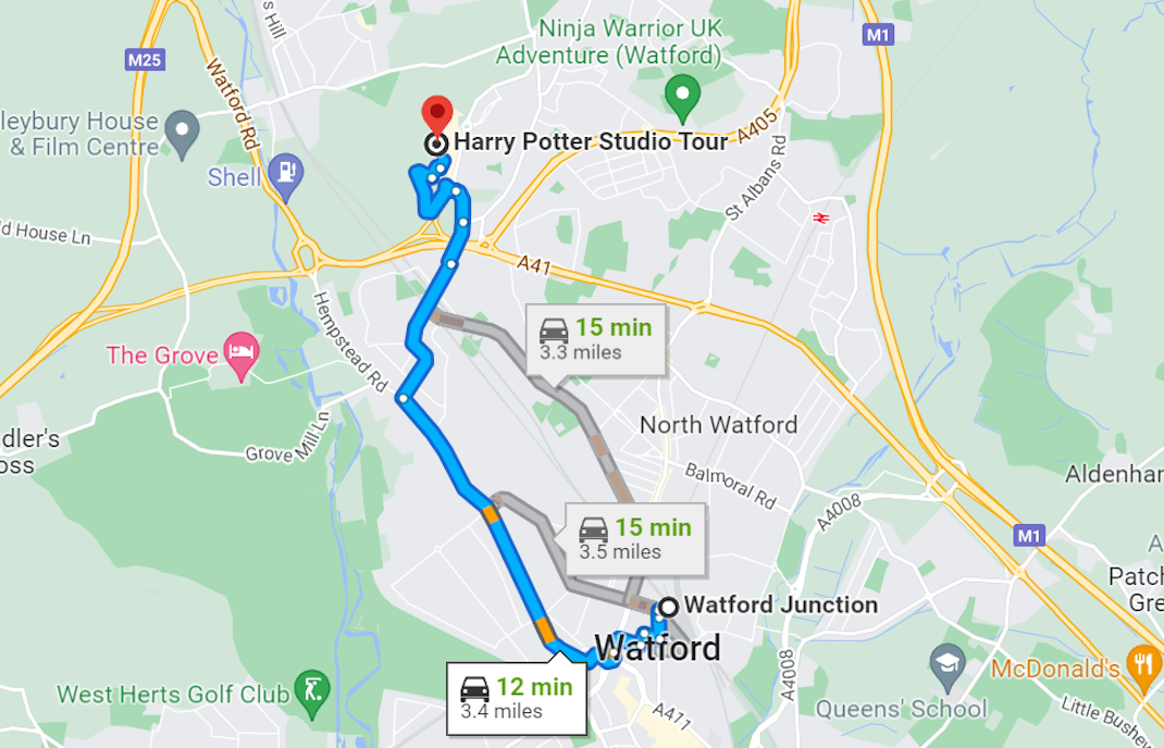 comment aller au studio harry potter