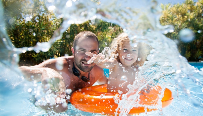 Wave pool in Therme Bucharest Galaxy