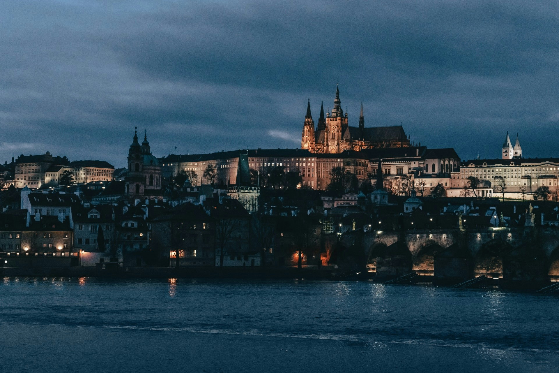 Prague Castle at night
