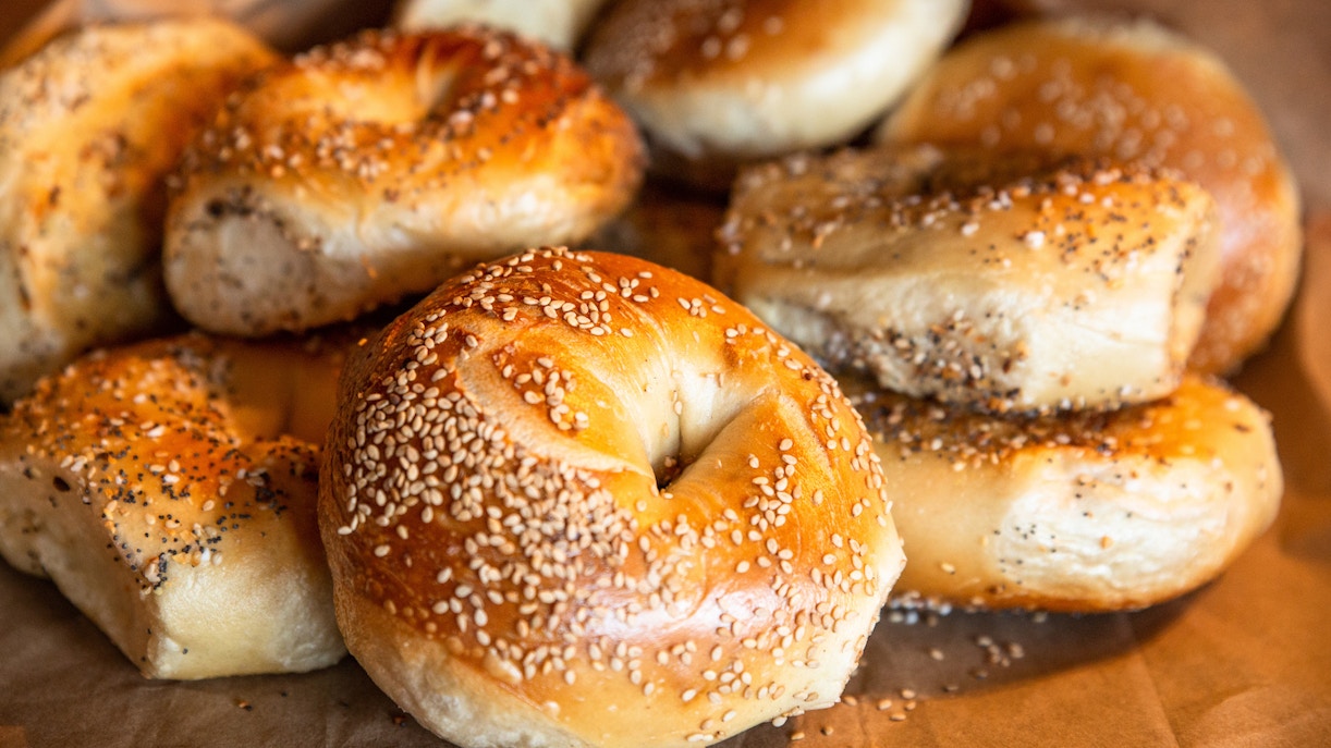 Bagels with sesame seeds