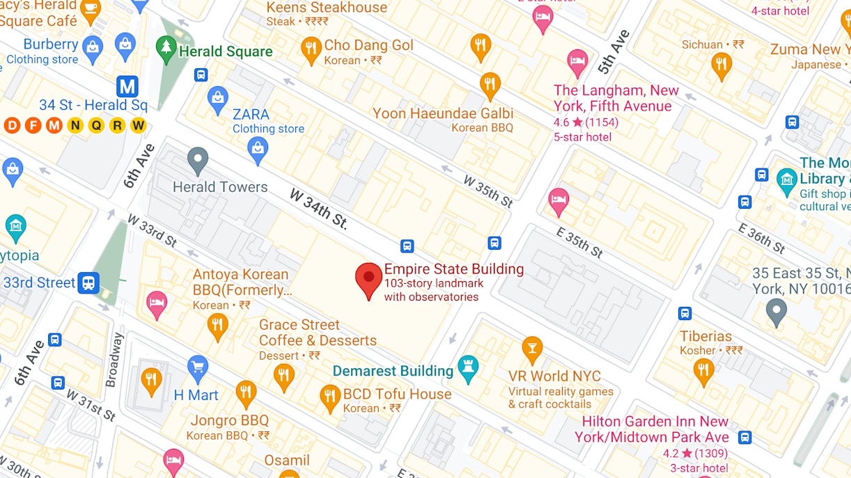 Empire State Building location directions