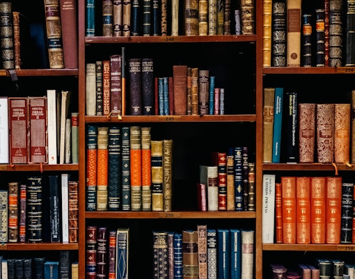 Bookshelves filled with historical volumes in the Vatican Library.