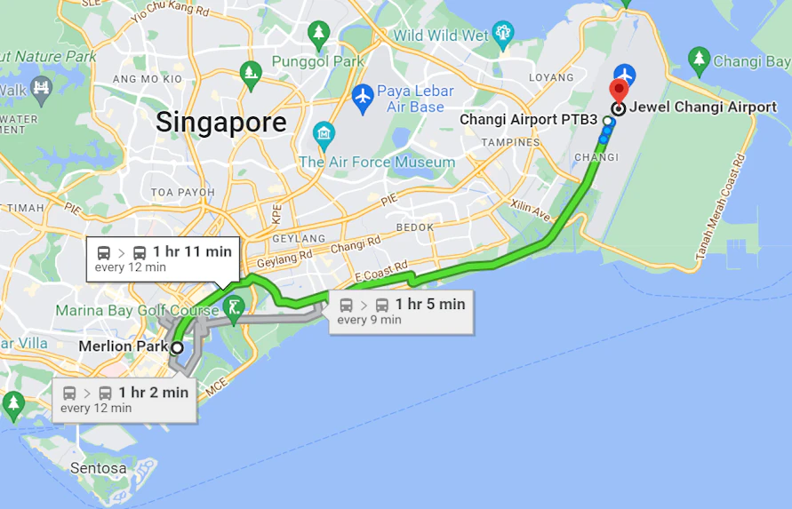 getting to jewel changi location