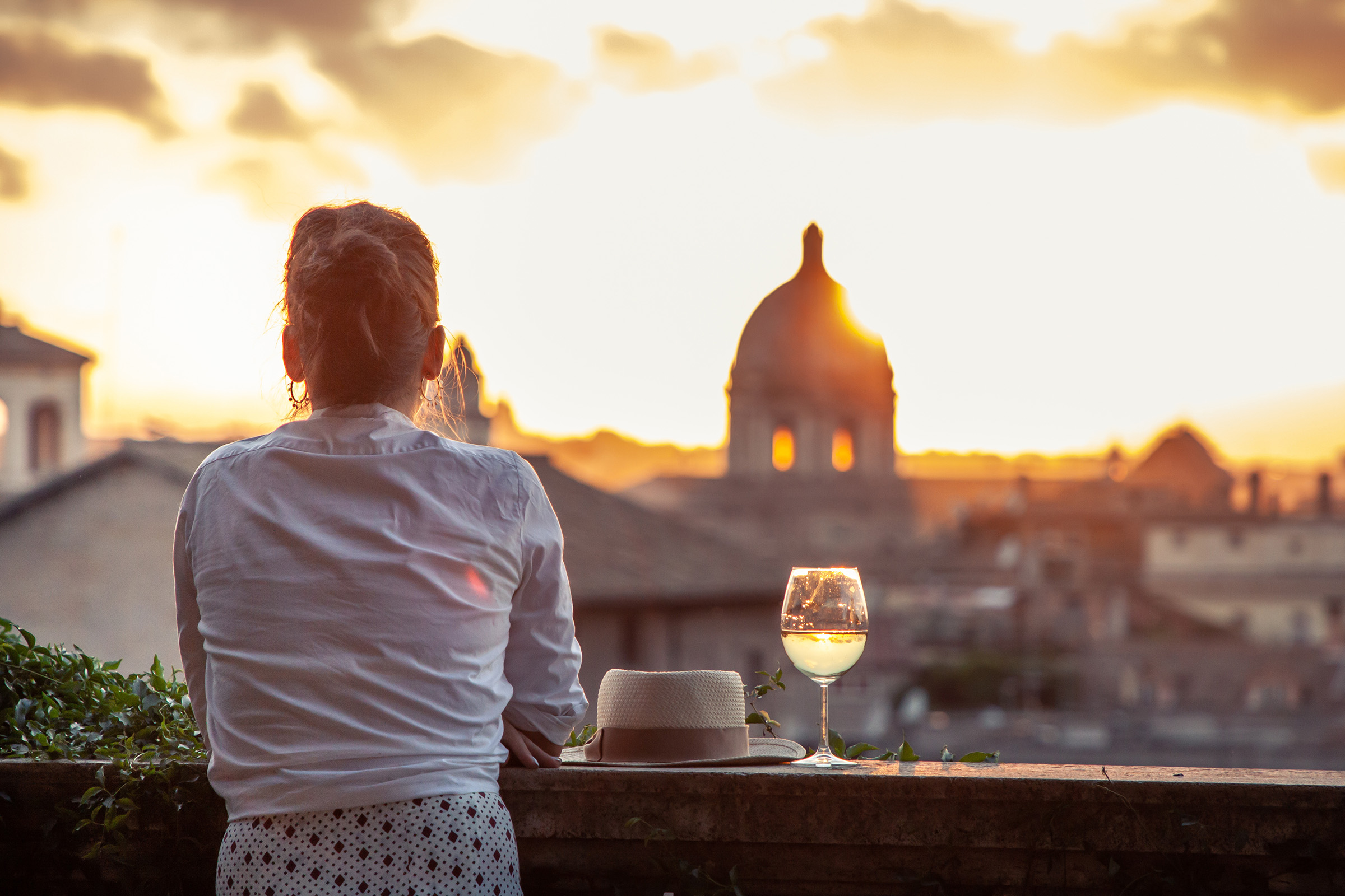 intimate terrace overlooks Piazza Navona