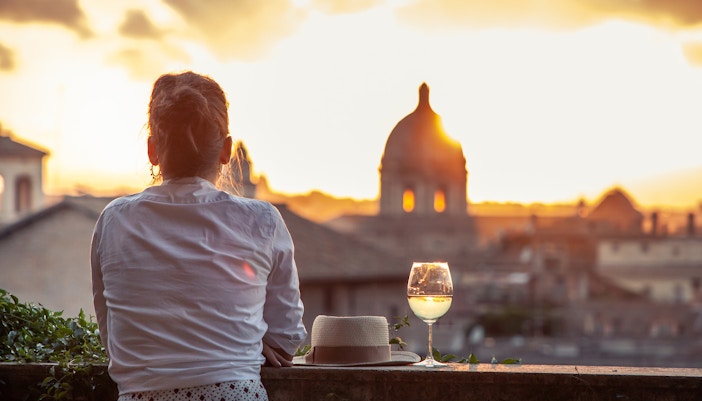 intimate terrace overlooks Piazza Navona