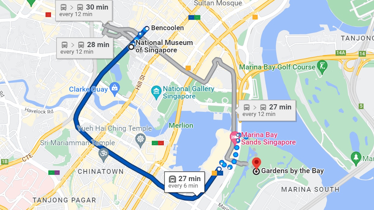 gardens by the bay location directions