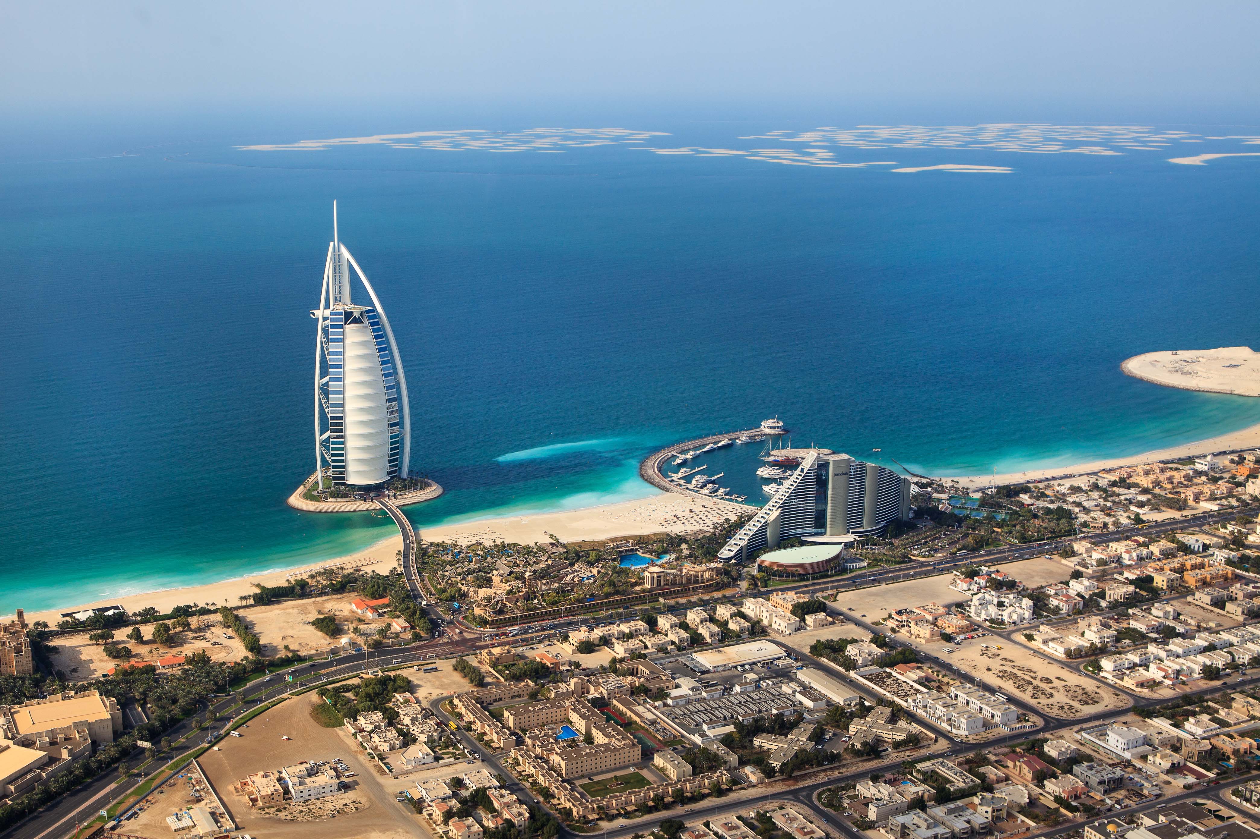 Aerial view of Burj Al Arab