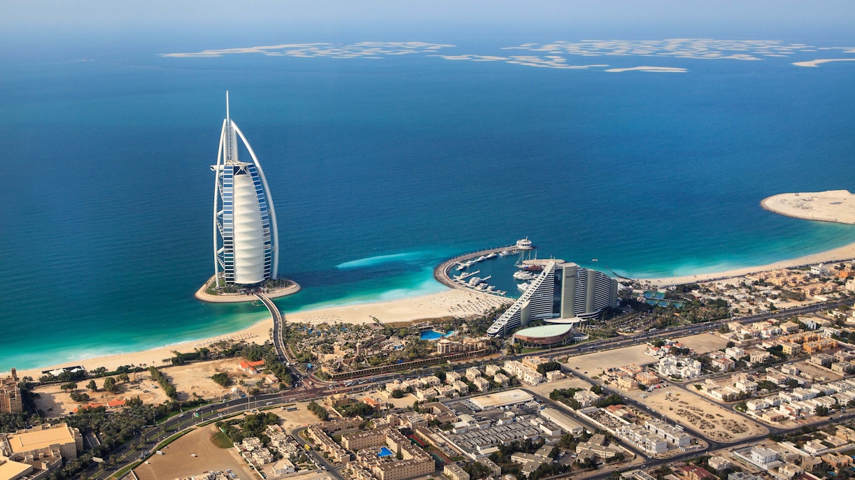 Aerial view of Burj Al Arab