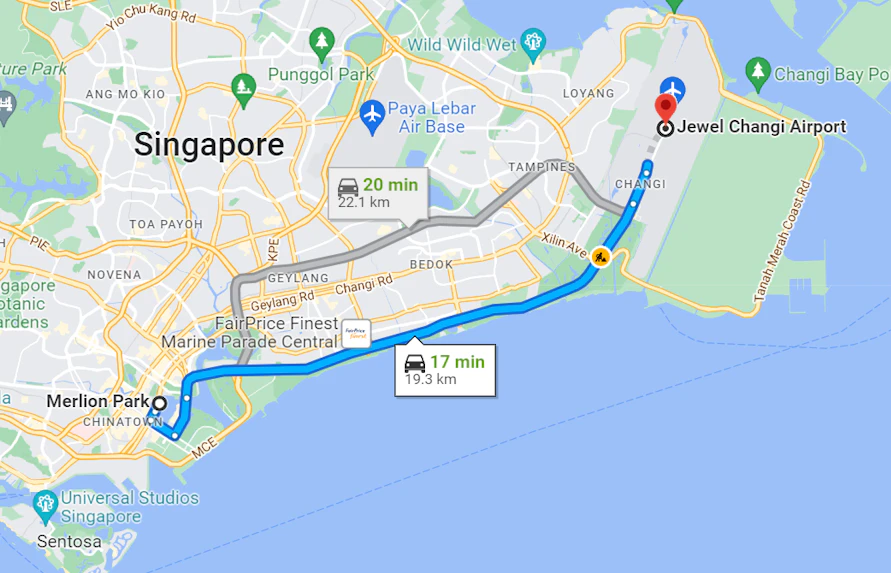 getting to Jewel Changi location