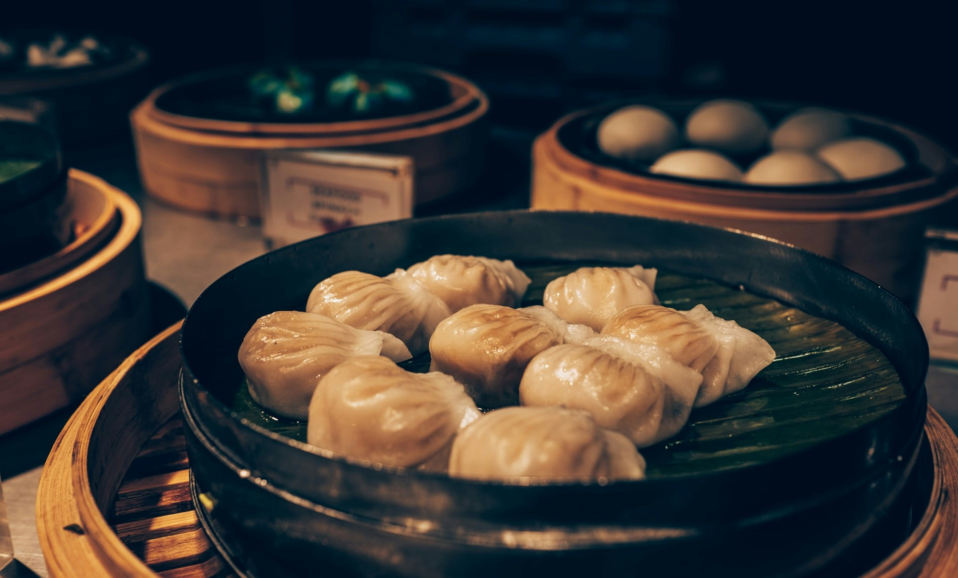 Street vendor preparing dumplings in Tokyo