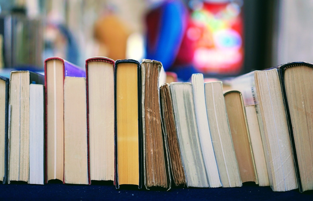 Books displayed at Castel Sant'Angelo Bookstore in Rome.