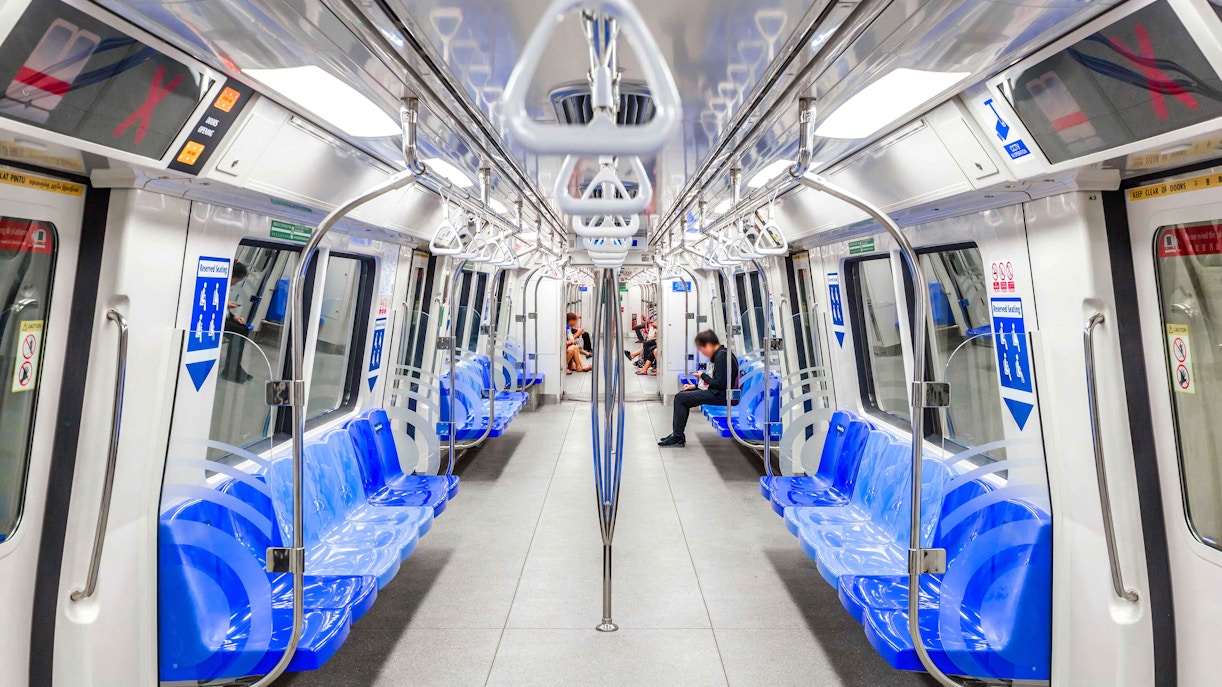 The interior of a metro carriage - Chao Phraya cruises