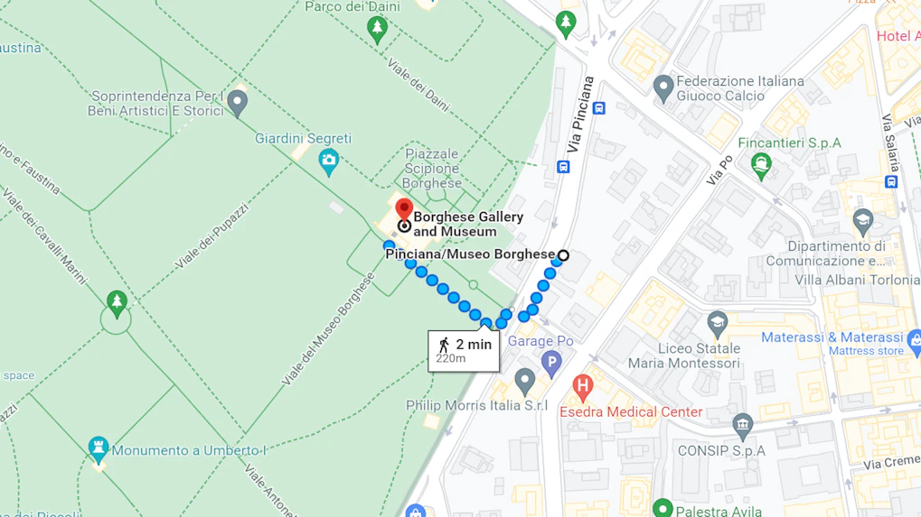 Villa Borghese by bus